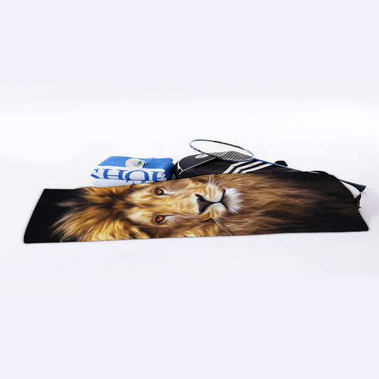 Leo Portrait Print Sports Towel