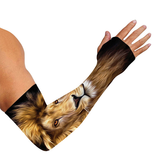 Leo Portrait Print Sun Protection Arm Sleeves