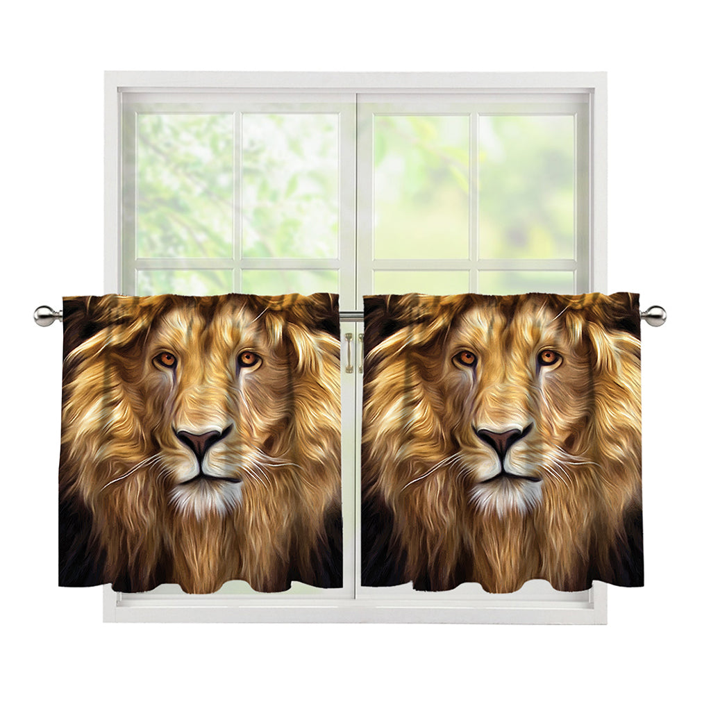 Leo Portrait Print Tier Curtains