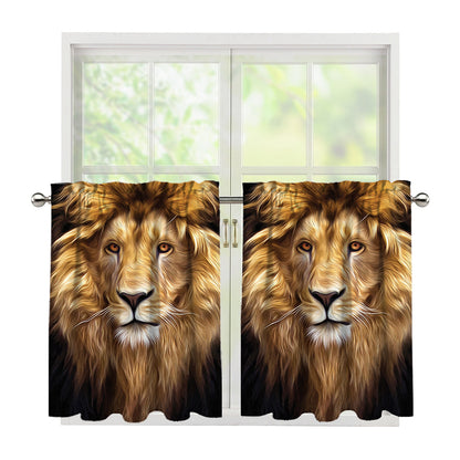 Leo Portrait Print Tier Curtains