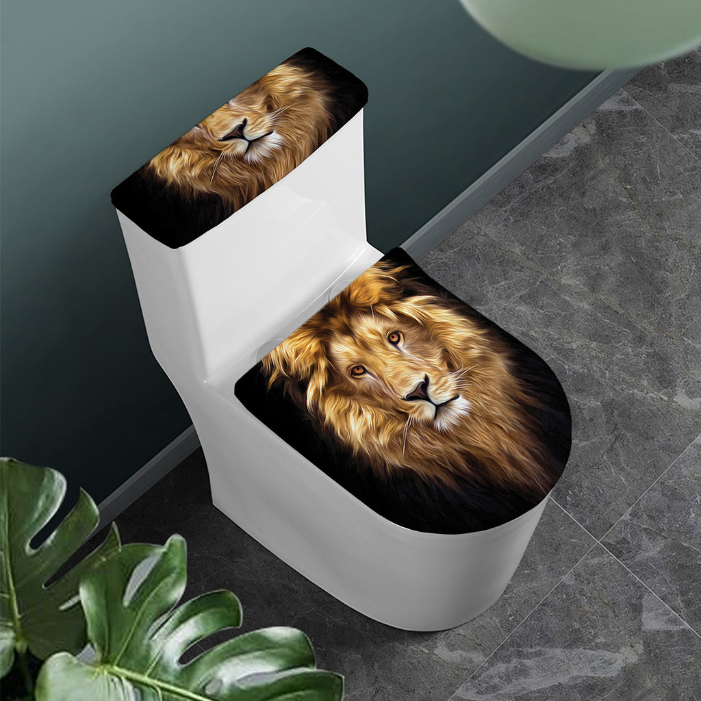 Leo Portrait Print Toilet Lid And Tank Cover Set