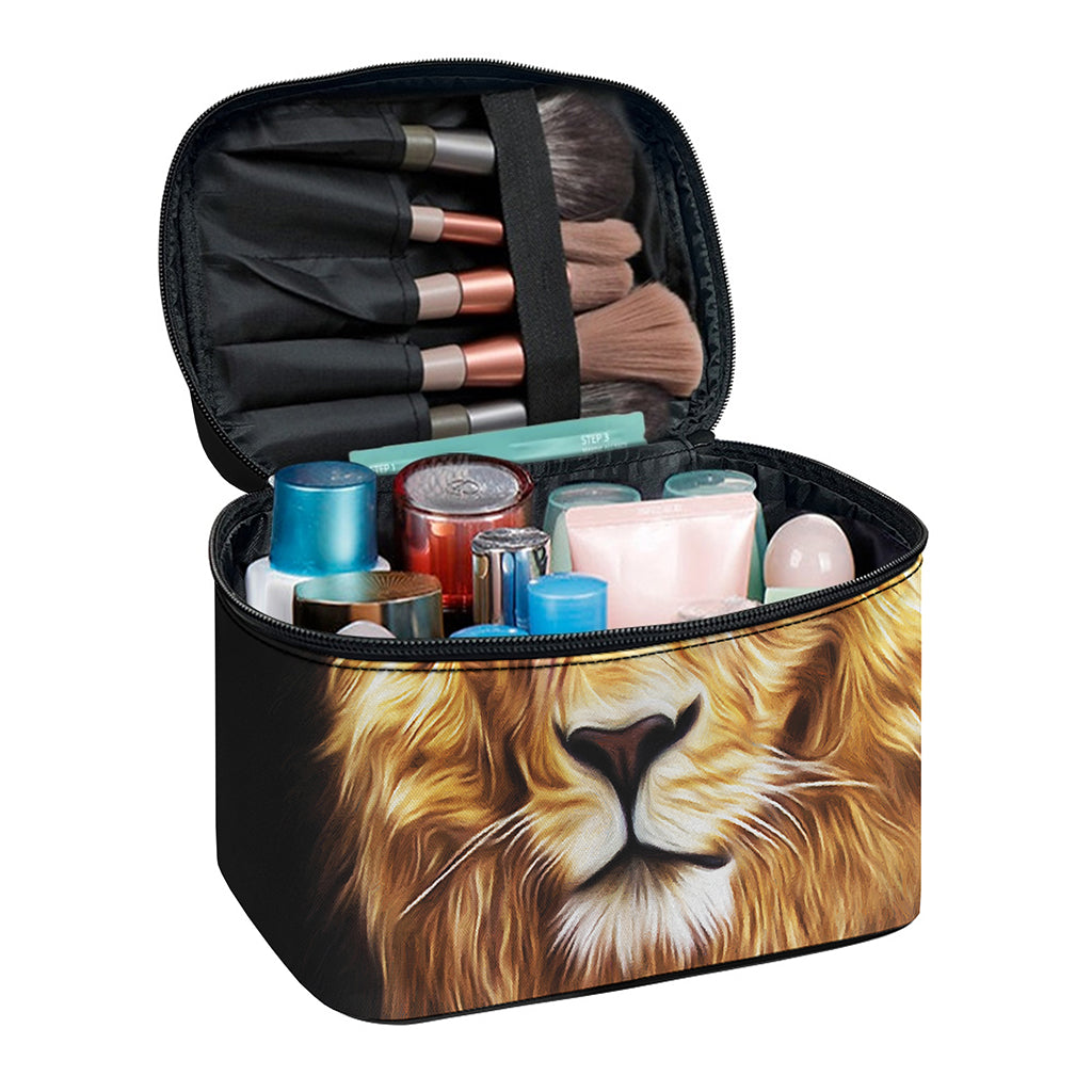 Leo Portrait Print Travel Makeup Bag