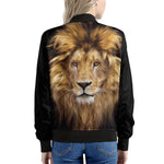 Leo Portrait Print Women's Bomber Jacket