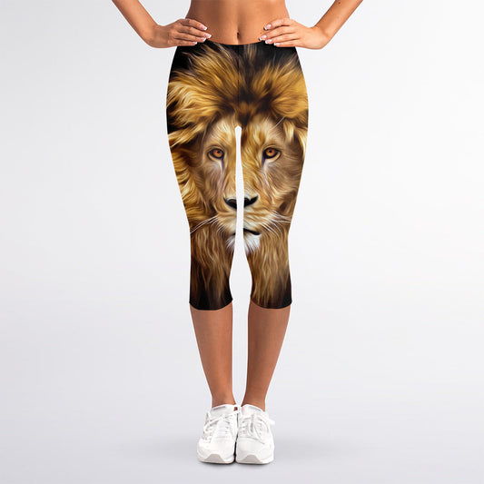 Leo Portrait Print Women's Capri Leggings