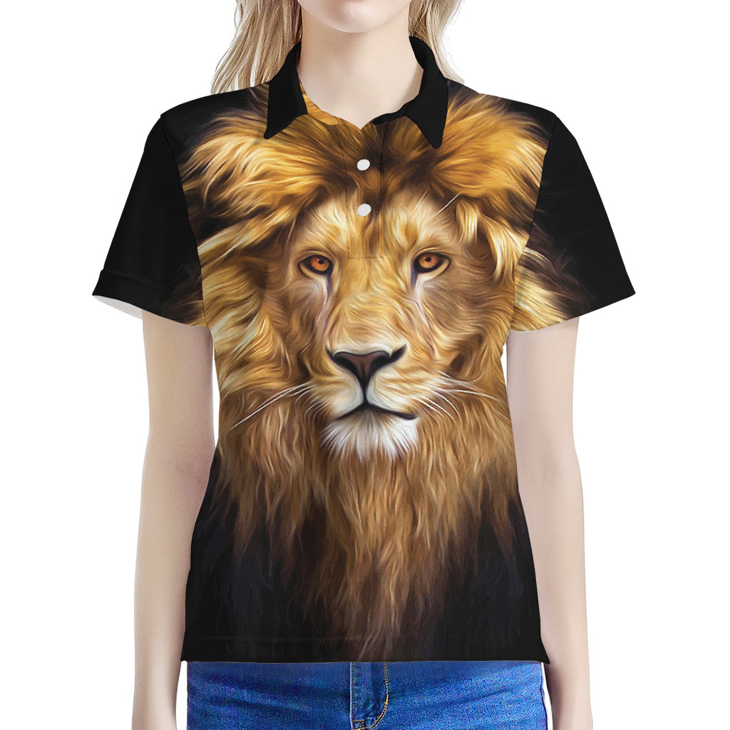 Leo Portrait Print Women's Polo Shirt