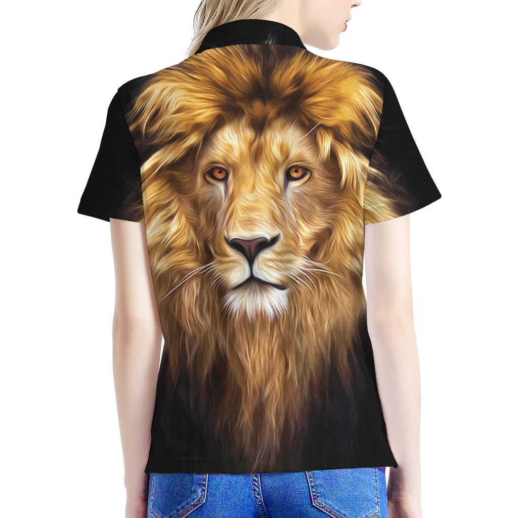 Leo Portrait Print Women's Polo Shirt