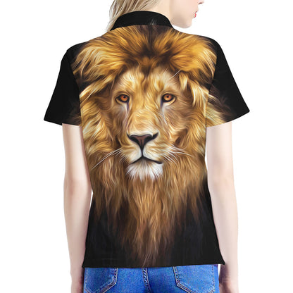 Leo Portrait Print Women's Polo Shirt