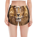 Leo Portrait Print Women's Split Running Shorts