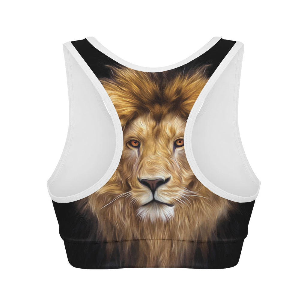 Leo Portrait Print Women's Sports Bra