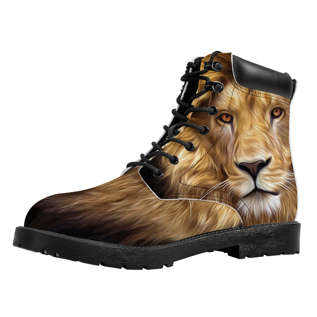 Leo Portrait Print Work Boots