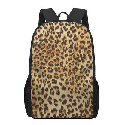 Leopard Pattern Print 17 Inch Backpack