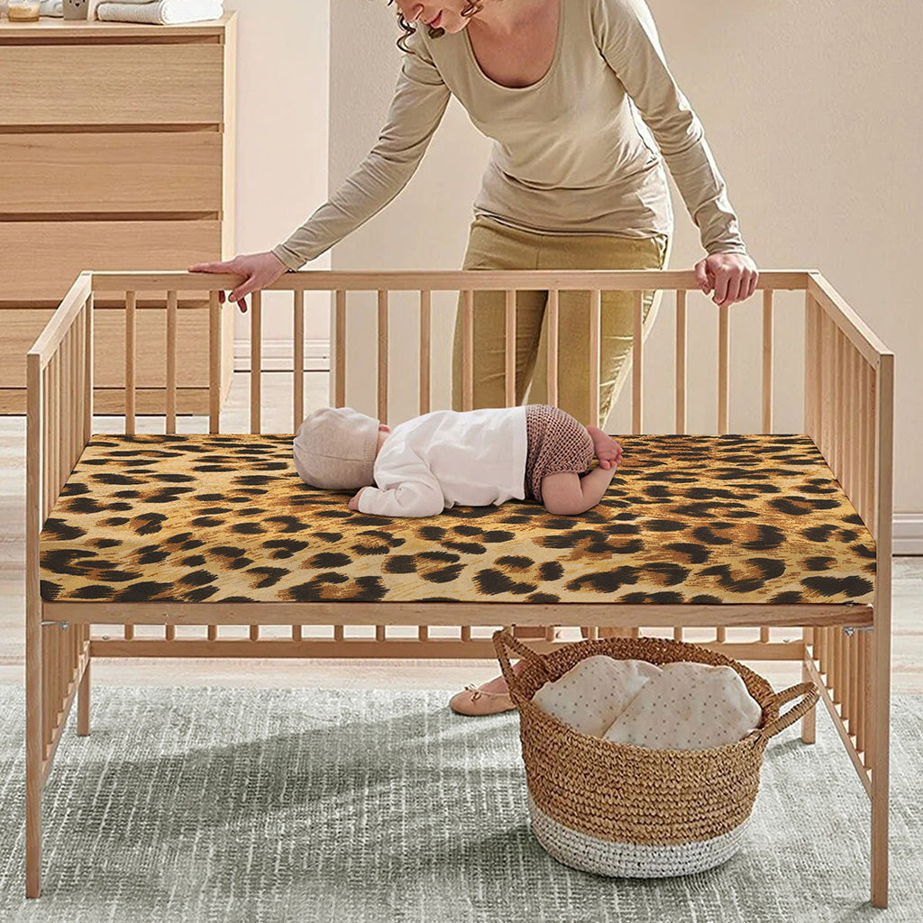 Leopard Pattern Print Baby Crib Sheet