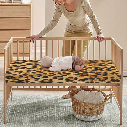 Leopard Pattern Print Baby Crib Sheet
