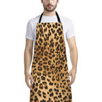 Leopard Pattern Print Bib Apron With Pocket