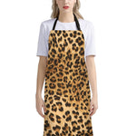 Leopard Pattern Print Bib Apron With Pocket