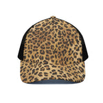 Leopard Pattern Print Black Mesh Trucker Cap