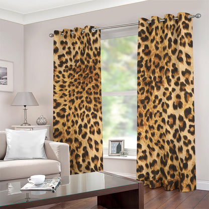 Leopard Pattern Print Blackout Grommet Curtains