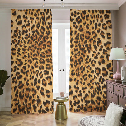 Leopard Pattern Print Blackout Pencil Pleat Curtains