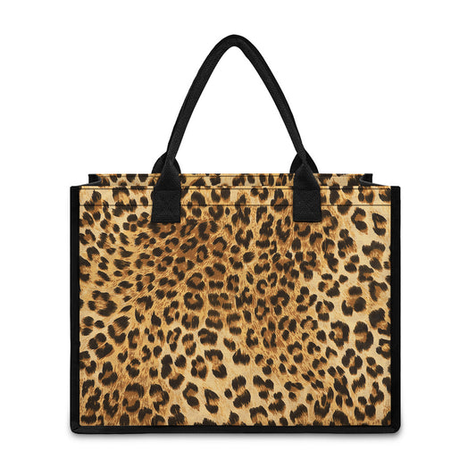 Leopard Pattern Print Canvas Tote Bag