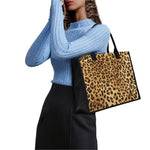 Leopard Pattern Print Canvas Tote Bag