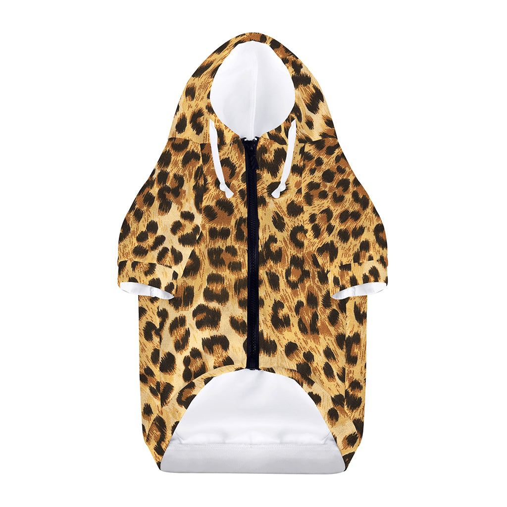 Leopard Pattern Print Dog Zip Up Hoodie