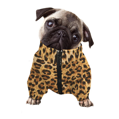 Leopard Pattern Print Dog Zip Up Jacket
