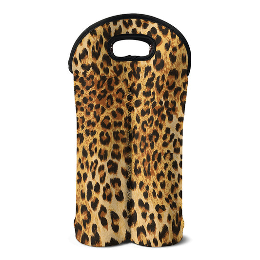 Leopard Pattern Print Double Neoprene Wine Tote
