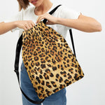 Leopard Pattern Print Drawstring Backpack