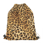Leopard Pattern Print Drawstring Bag