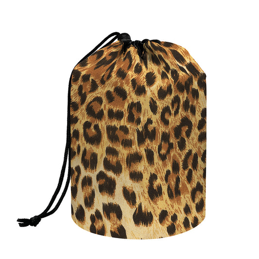 Leopard Pattern Print Drawstring Makeup Bag