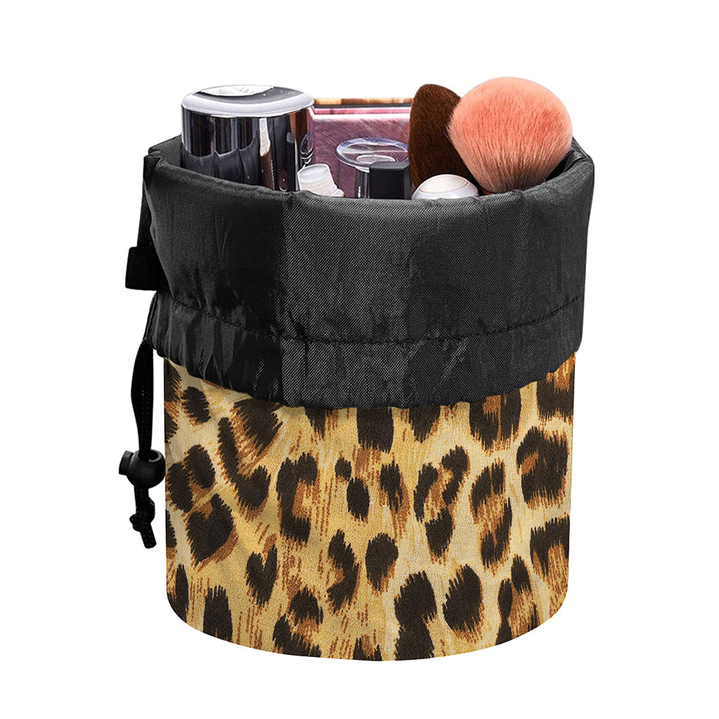 Leopard Pattern Print Drawstring Makeup Bag
