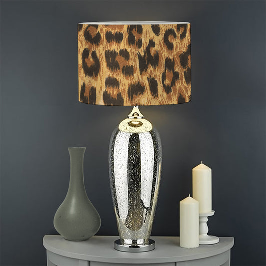 Leopard Pattern Print Drum Lamp Shade
