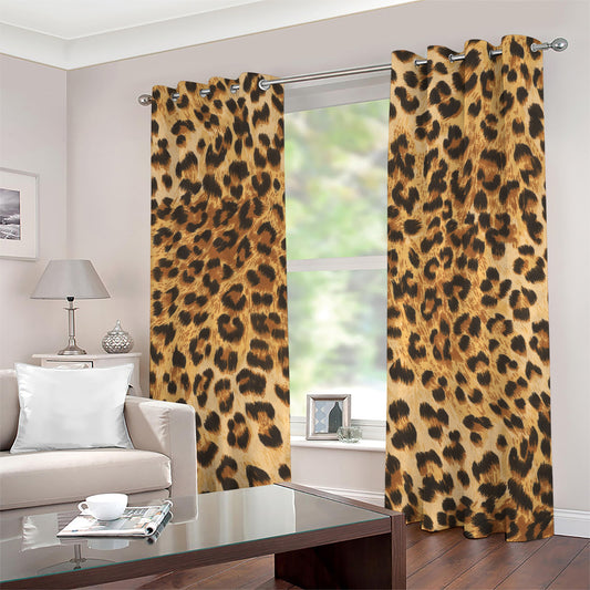 Leopard Pattern Print Grommet Curtains