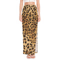 Leopard Pattern Print High Slit Maxi Skirt
