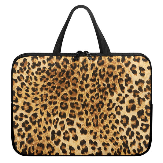 Leopard Pattern Print Laptop Sleeve With Handle