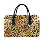 Leopard Pattern Print Leather Duffle Bag