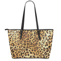 Leopard Pattern Print Leather Tote Bag With Zipper