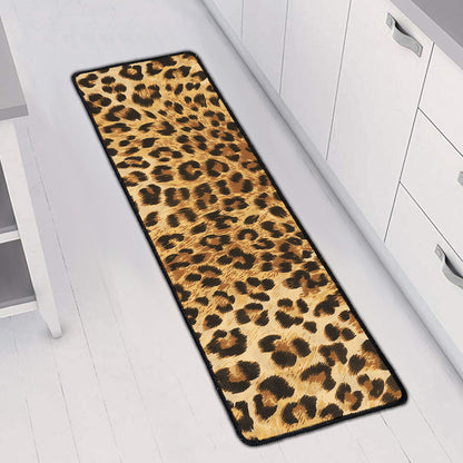Leopard Pattern Print Long Kitchen Mat