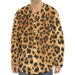 Leopard Pattern Print Long Sleeve Baseball Jersey