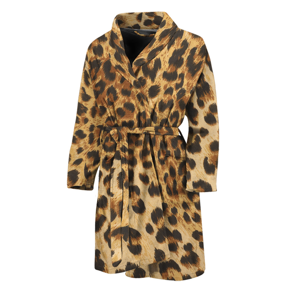 Leopard Pattern Print Men's Bathrobe