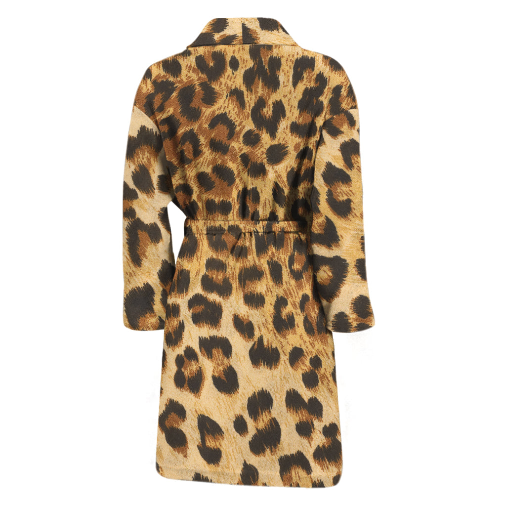 Leopard Pattern Print Men's Bathrobe