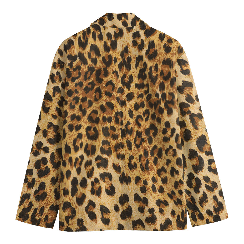 Leopard Pattern Print Men's Cotton Blazer