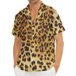 Leopard Pattern Print Men's Deep V-Neck Shirt