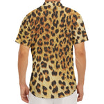 Leopard Pattern Print Men's Deep V-Neck Shirt