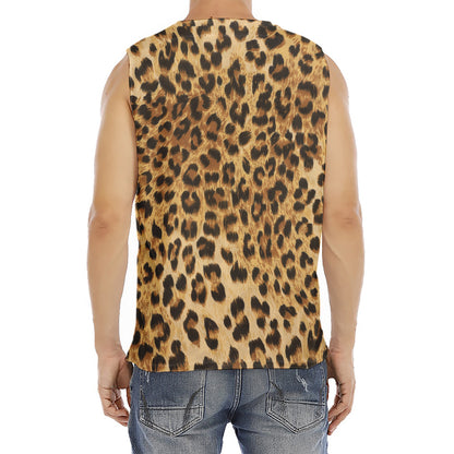 Leopard Pattern Print Men's Fitness Tank Top