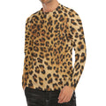 Leopard Pattern Print Men's Long Sleeve Rash Guard