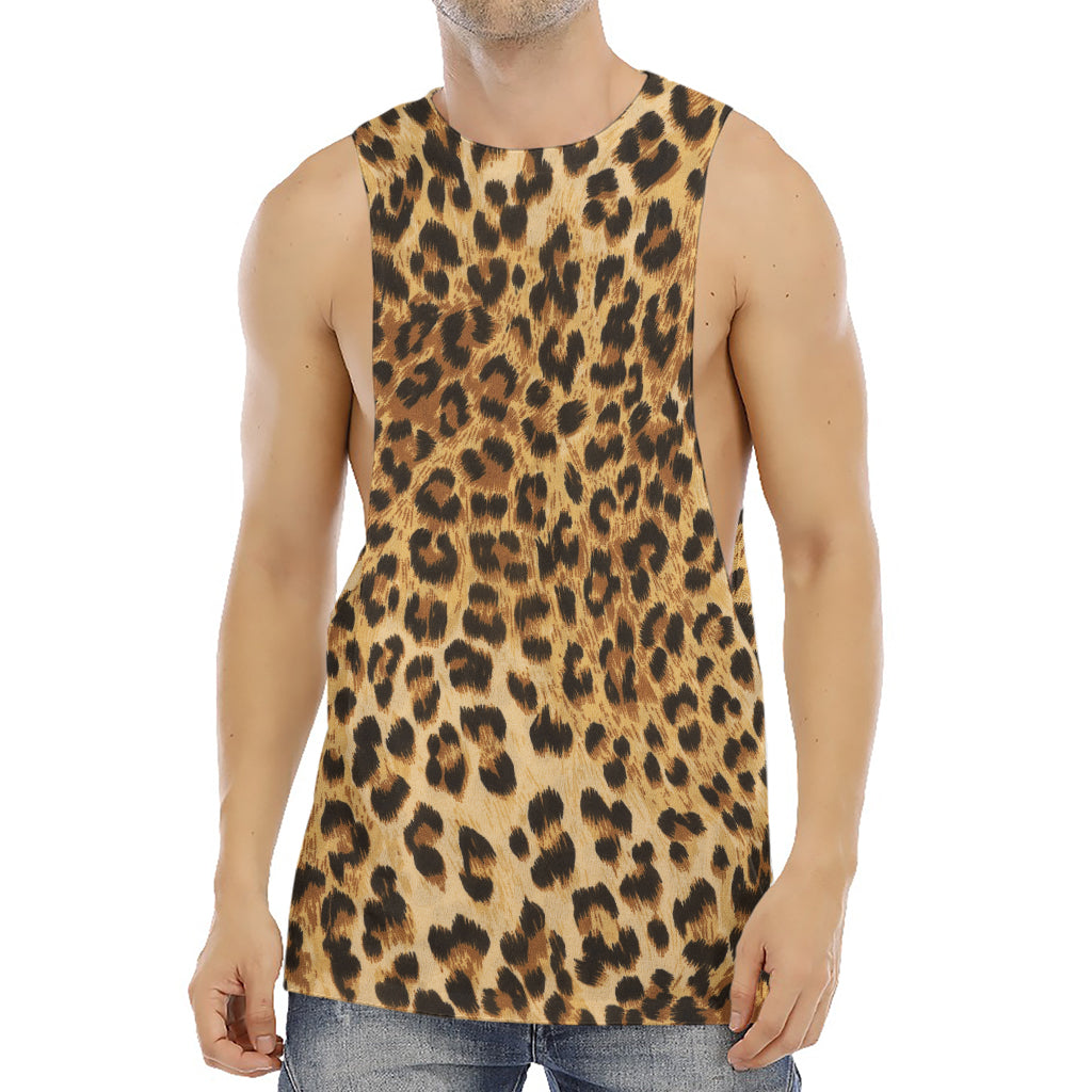 Leopard Pattern Print Men's Muscle Tank Top
