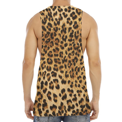 Leopard Pattern Print Men's Muscle Tank Top