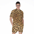 Leopard Pattern Print Men's Romper