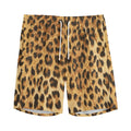 Leopard Pattern Print Men's Athletic Shorts